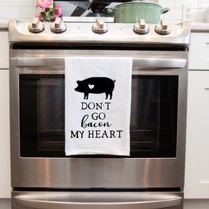 Farmhouse Pig Spell Out Decorative Handmade Tea Towel Kitchen Funny Home Decor